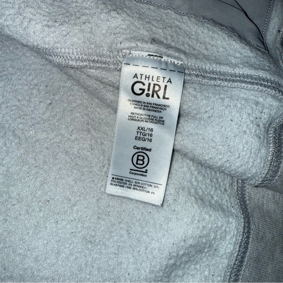 Athleta Girl - Gray Zip Up Jacket - Girls XXL (16) - Picture 3 of 9